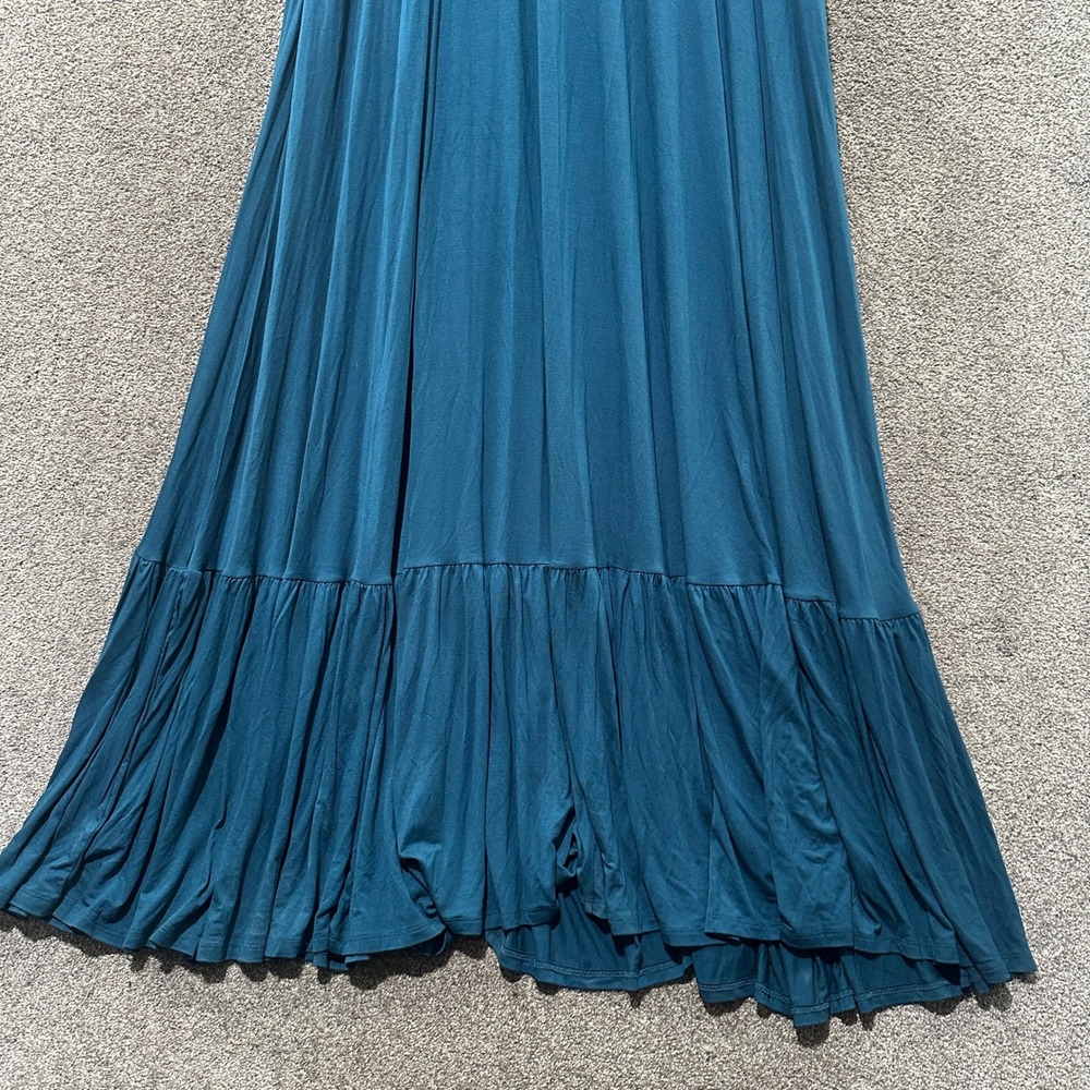 Torrid Supersoft Tiered Maxi Dress Women 1X 14/16 Blue V-Neck Adjustable Straps - Picture 9 of 11
